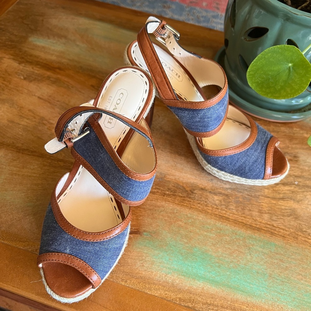 👠 🚨 Coach Denim Espadrille Heels | Size 6 🚨 - Picture 10 of 10